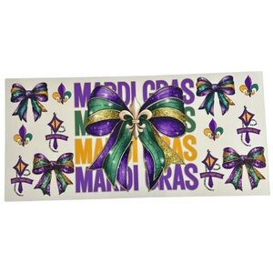 Mardi Gras Bow Cup Decal 484